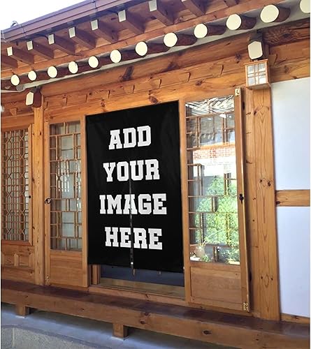 Miniatura 3 de JCETUNO Cortina japonesa personalizada Noren para colgar con imagen y texto, panel de cortina para puerta, divisores de habitación para partición