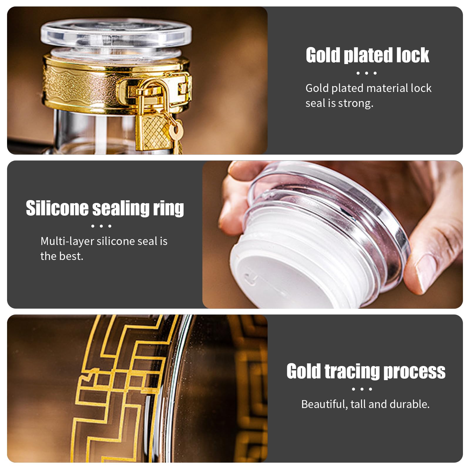 Glas Weinfass mit Hahn, Whisky Dekanter Set mit Ständer, Fassförmiger Getränkespender aus Glas 3-5L, Liquor Dispenser, Glaskaraffe Spender, Ausgießer, Spender für Whisky, Brandy, Säfte, Limonade (E)
