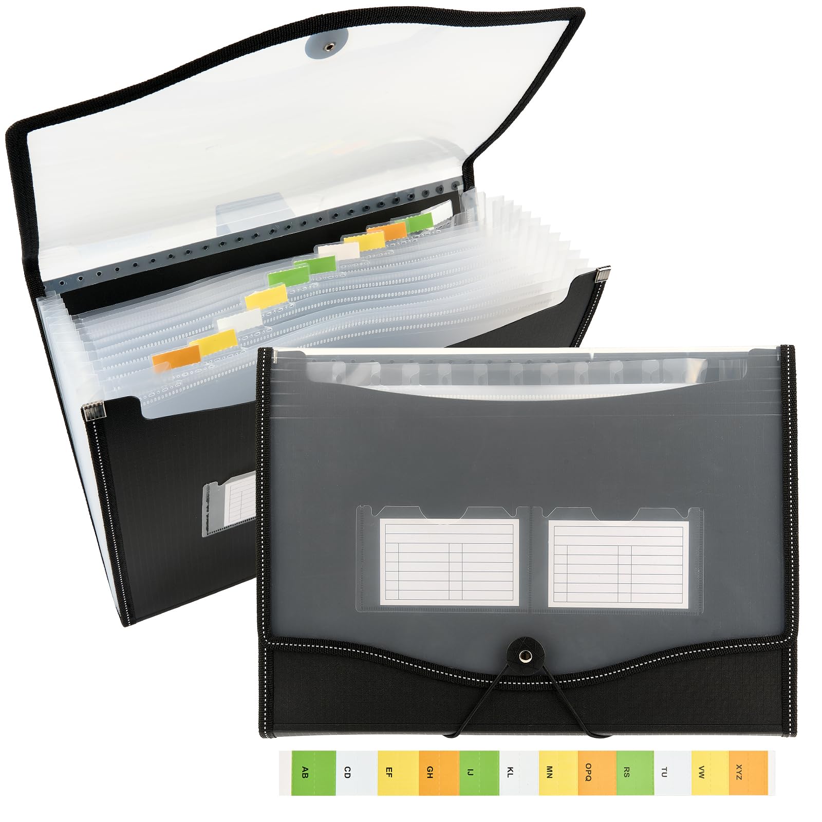 2PCS A4 Expanding File Folder, Accordion Filing Folder with 13 Pockets
