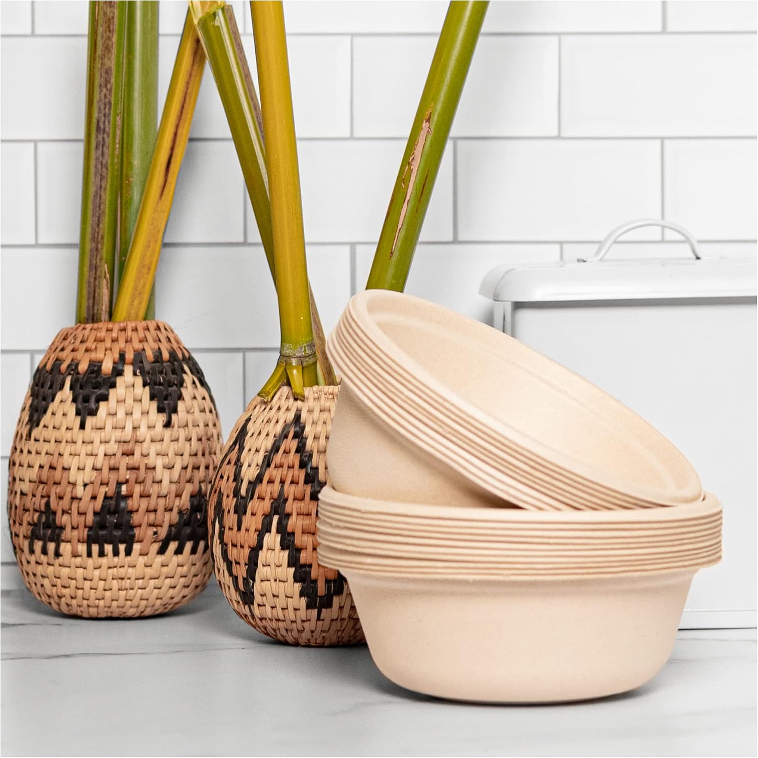 Get Cheap Price Naturezway Bamboo/Sugarcane 6 Bowl | 20 ct | Microwaveable/Leak Resistant | Renewable | Plant based | Tree Free |