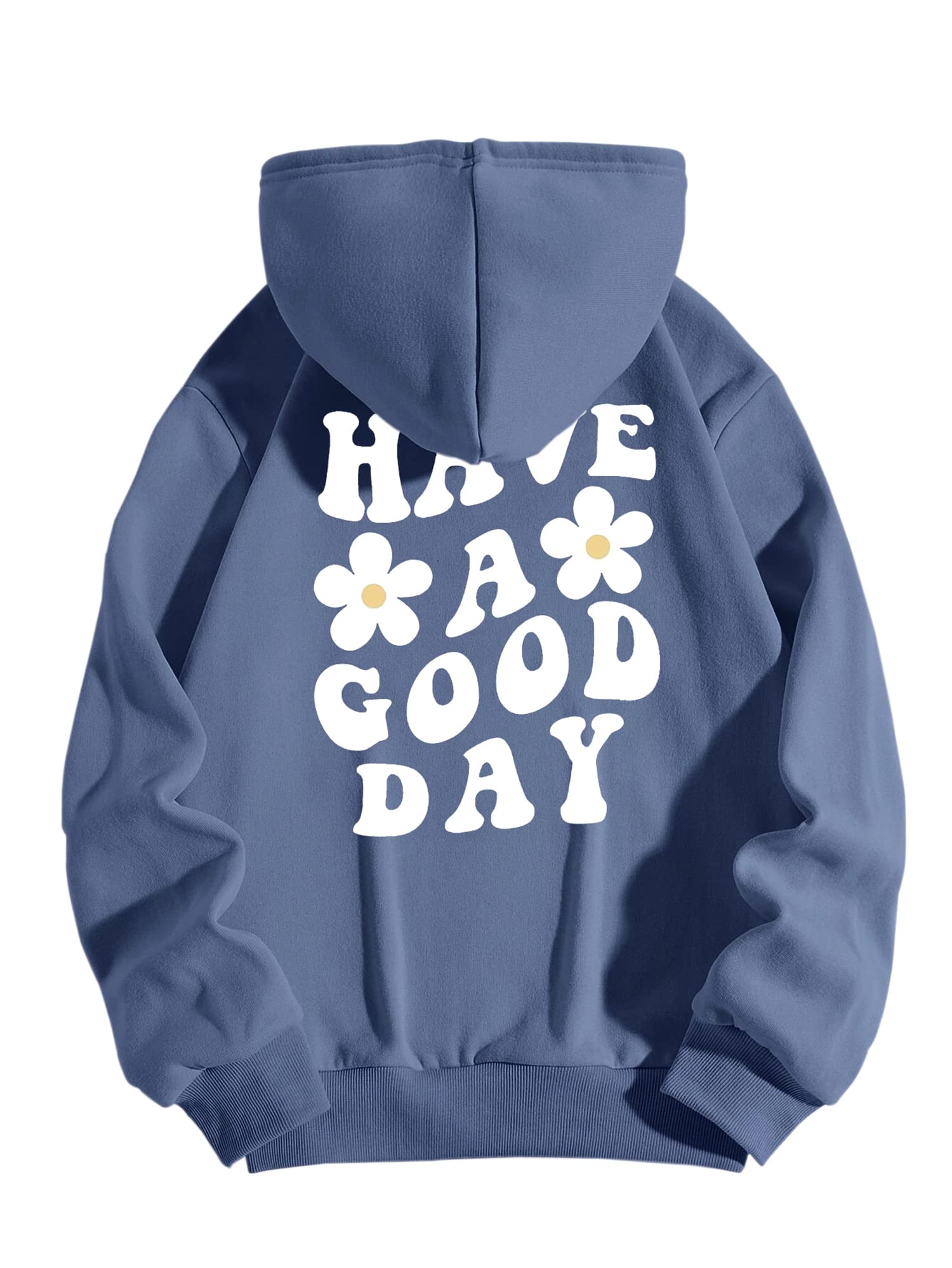 CioatinWomen’s Y2K Slogan Letter Graphic Oversized Aesthetic Hoodie Drop Shoulder Fleece Hooded Sweatshirt Pullover