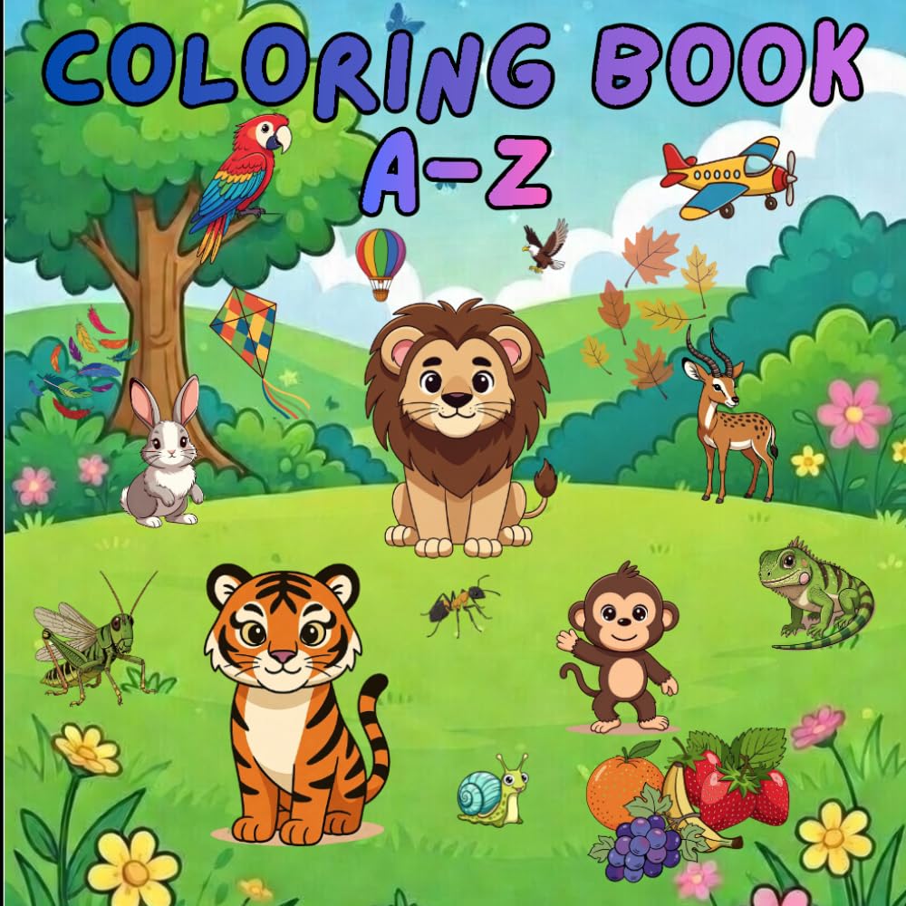 A-Z educational coloring book for children