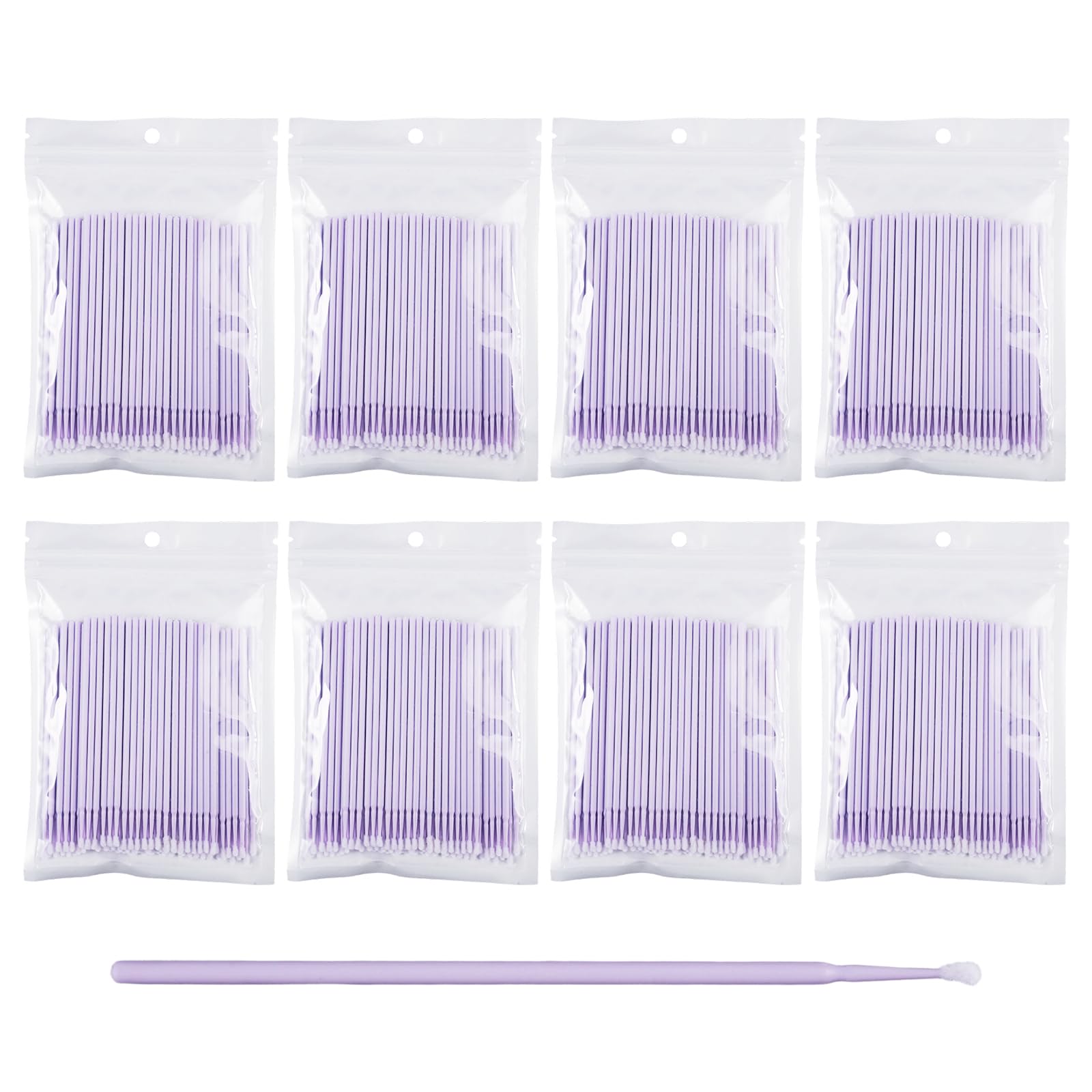 800 Pezzi Micro Applicatore Pennelli, Spazzole Bacchette Microbrush, Microbrush Extension Ciglia, Liberamente Pieghevoli Micro Pennelli Applicatori Ciglia per Cosmetica, Odontoiatria, Manicure