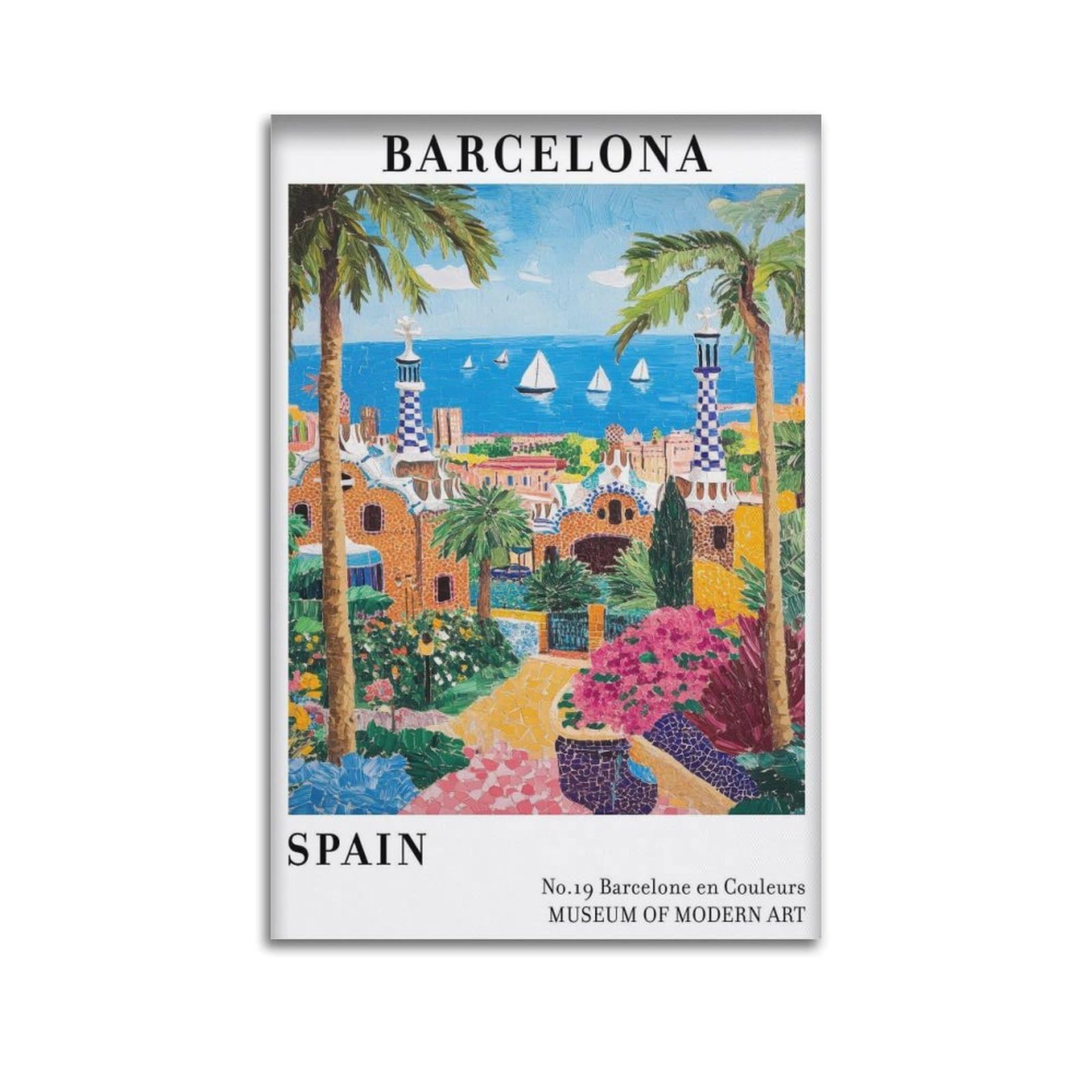 xiaoxiaoshen Barcelona Spain Travel Landscape Catalonia Scenic Canvas Poster Wall Art Prints Room Aesthetic Murals Bedroom And Living Decorations 24x36inch(60x90cm)