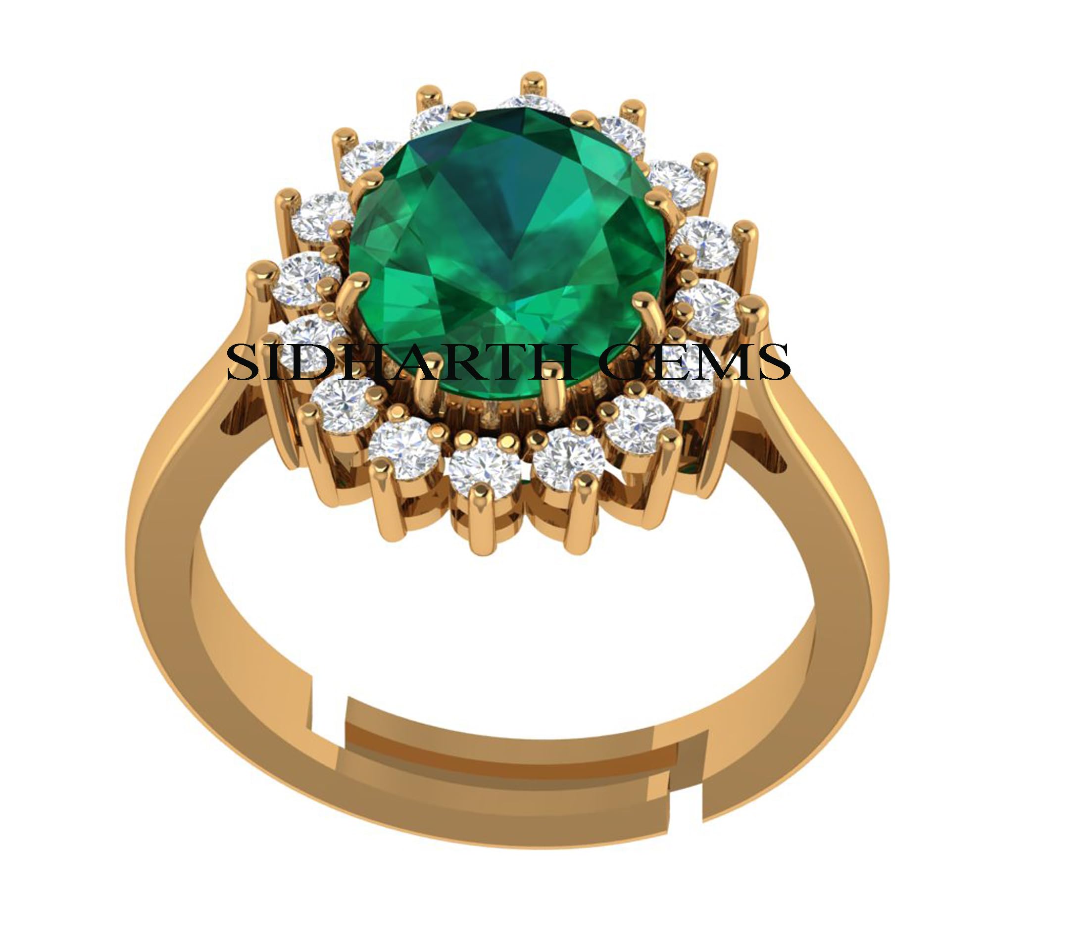 akshita gems 13.00 Carat Certified Natural Emerald Panna Panchdhatu Adjustable Rashi Ratan Gold Plating Ring for Astrological Purpose Men & Women-picture-57