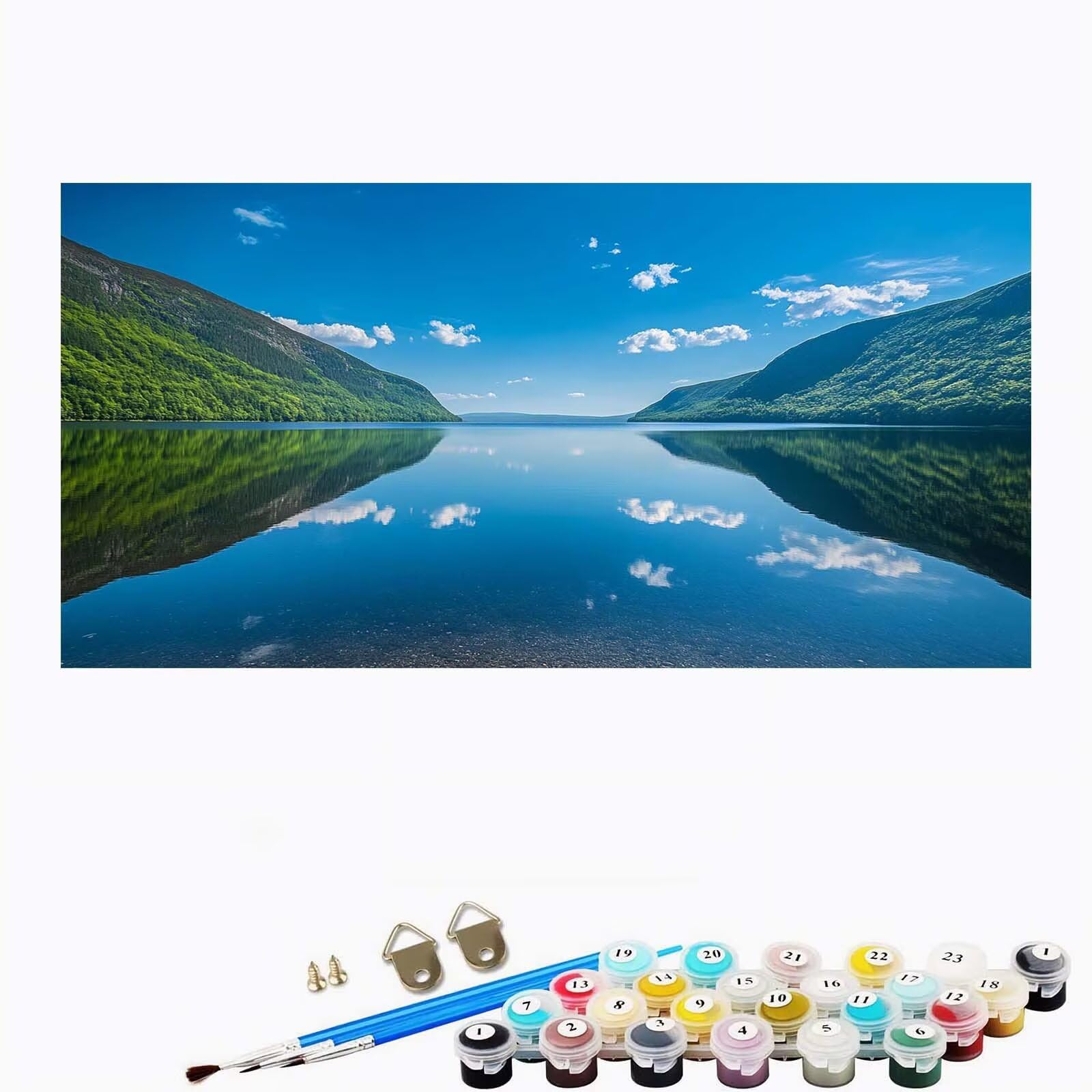 Pintura por Numeros Adultos Océano, Grande Pintar por Numeros Niños Montaña XXL Sin Marco 90x180 cm, DIY Kit con Pinceles y Pigmento Acrílico Cuadros para Pintar por Numeros, Decoración Regalo-YH1088