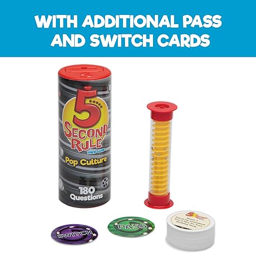Miniatura 4 de 5 Second Rule Game Pop Culture Edition (Mini Tube) - Juego de cartas de preguntas simples para diversión familiar, fiesta, niños, viajes, noches de