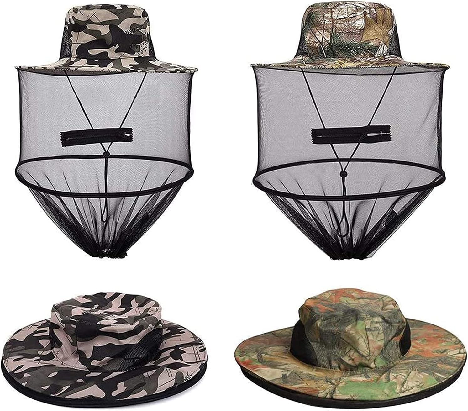 2Pack Mosquito Head Net Hat, Mosquito Head Mesh Mosquito Cap Net Hat Face Cover Fly Protection