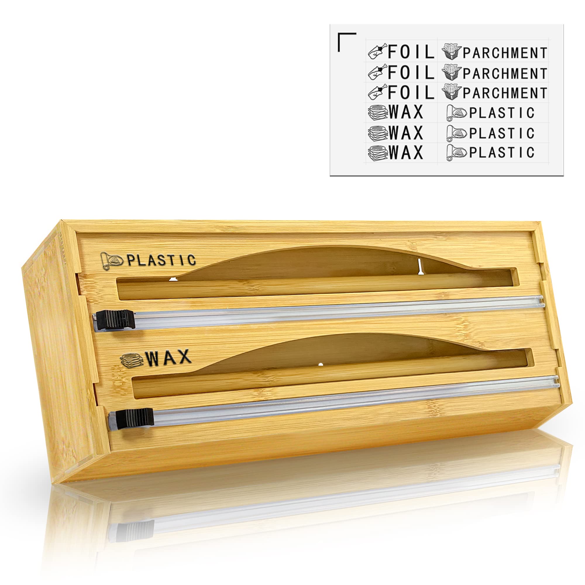 FVSA 2 in 1 Foil and Wrap Organizer, Foil and Plastic Wrap Dispenser