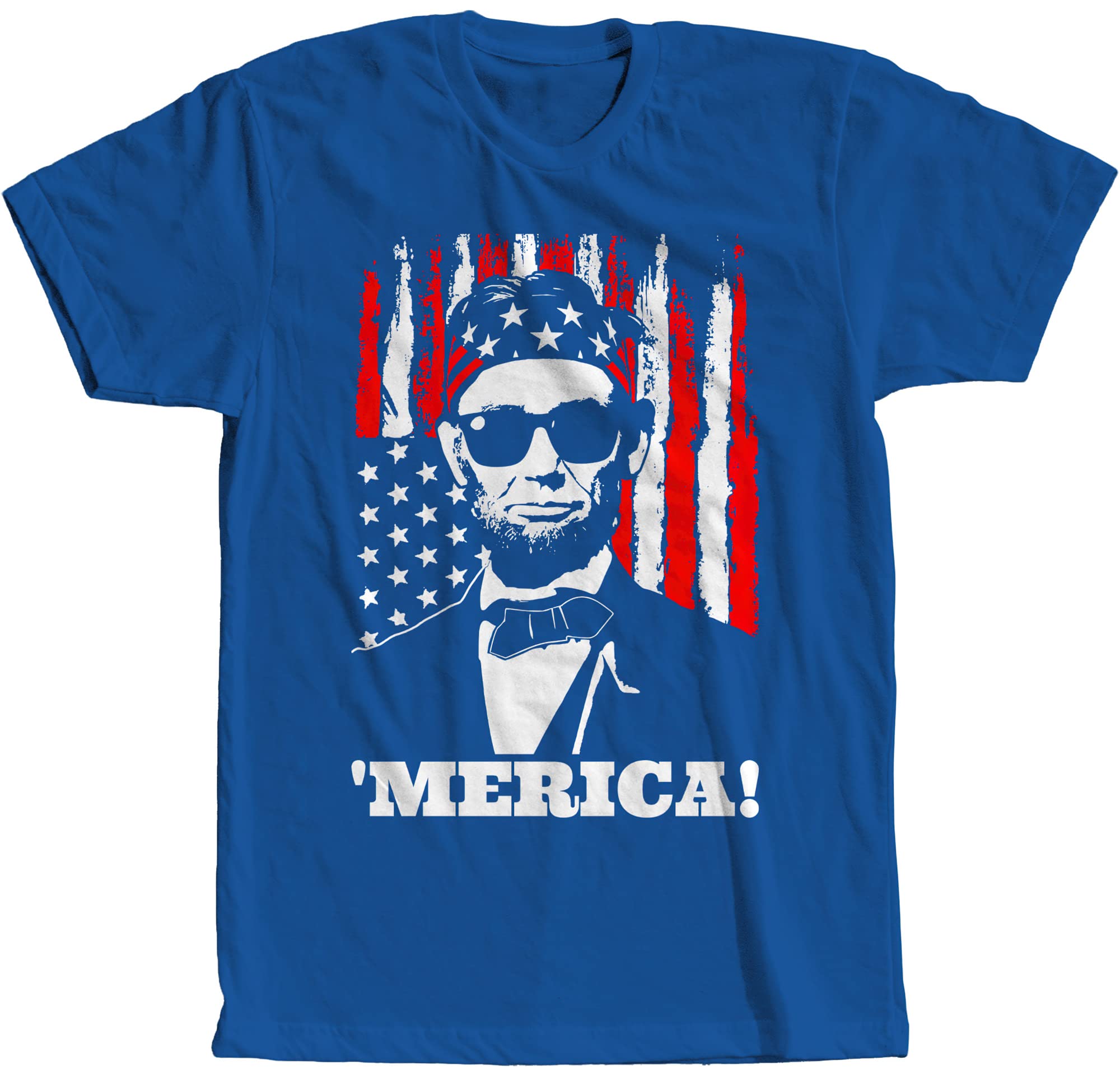 New York Fashion PoliceAbraham Lincoln Merica T-Shirt Memorial Day Patriotic 4th of July USA Flag Tee