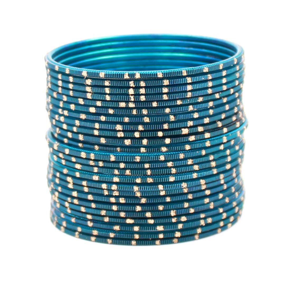 Leshya Set of 24 Dual Texture Metal Bangles