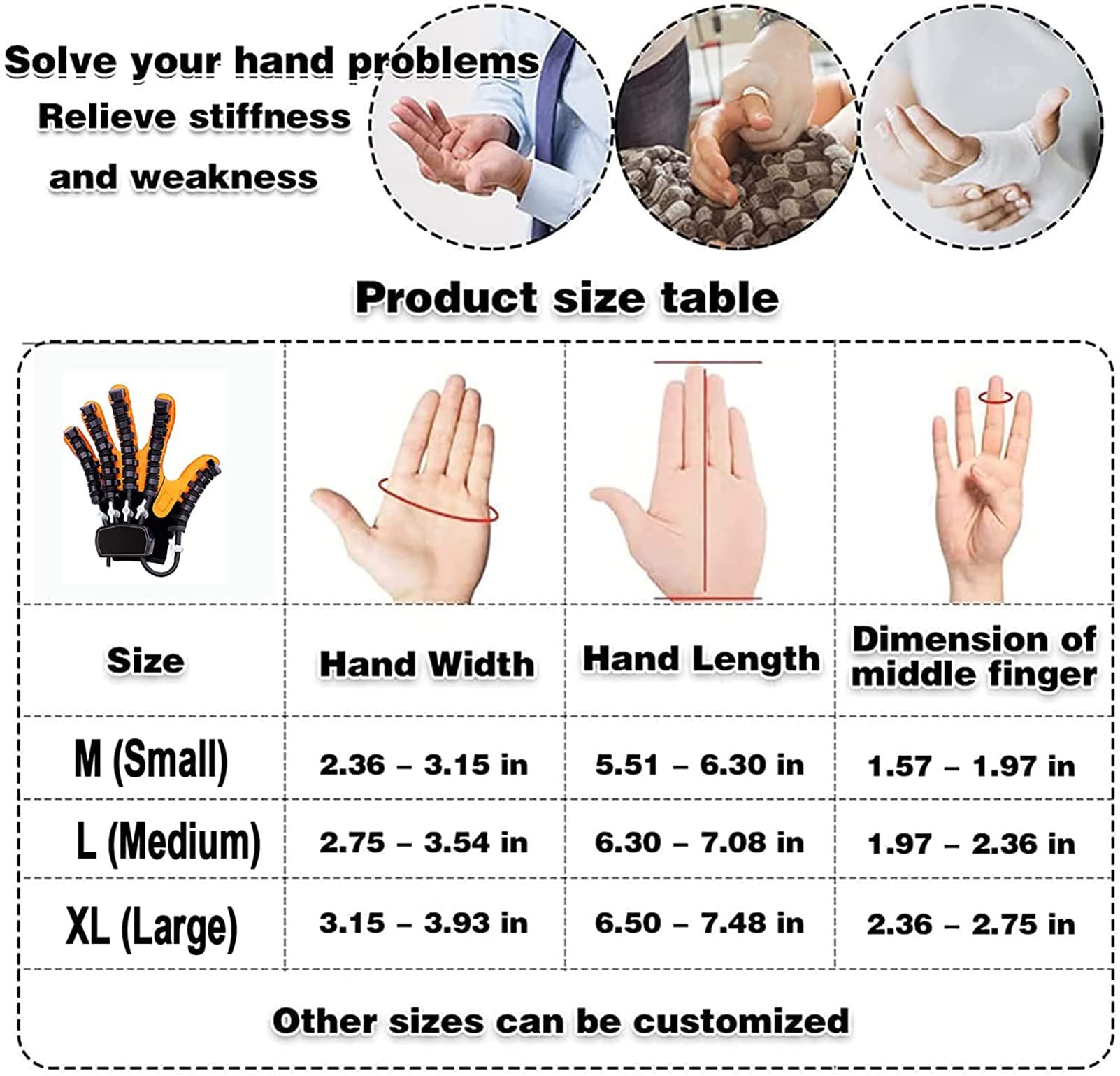 Guantes De Robot De Rehabilitación, Entrenamiento De Dedos Actualizado Y Órtesis De Rehabilitación, para Corrección De Flexión De Dedos, para Pacientes con Hemiplejia por Accidente Cerebrovascular