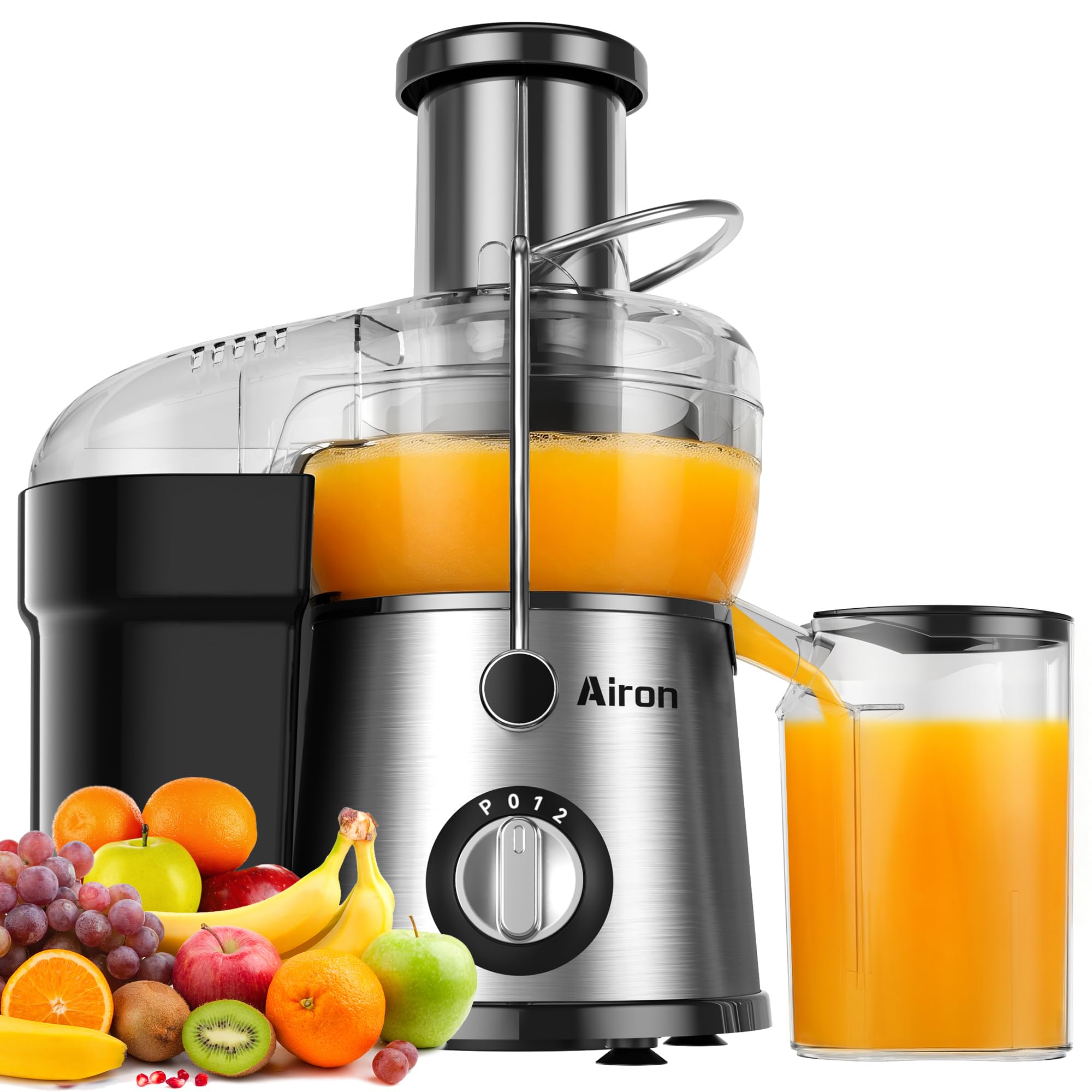 Juicer Machine Airon Centrifugal Juicer Extractor Max Power 800W 3 Wide Feed Chute for Fruit Vegetable Juice Maker