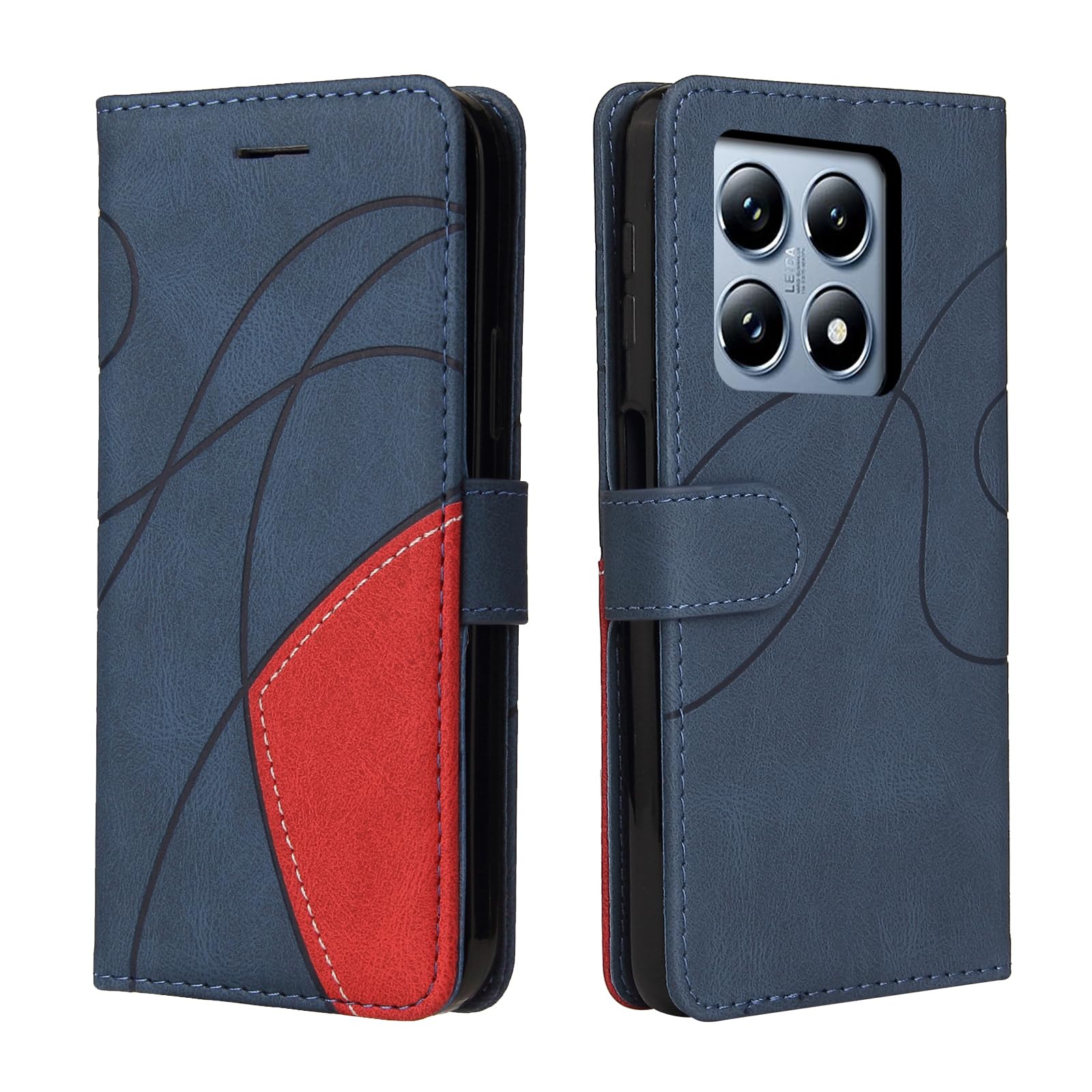 CXTCASE Handyhülle für Xiaomi 14T Pro Hülle, Flip PU Lederhülle Cover, Modisch Flip Case für Xiaomi 14T Pro Hülle Klapphülle Handytasche Schutzhülle, Blau