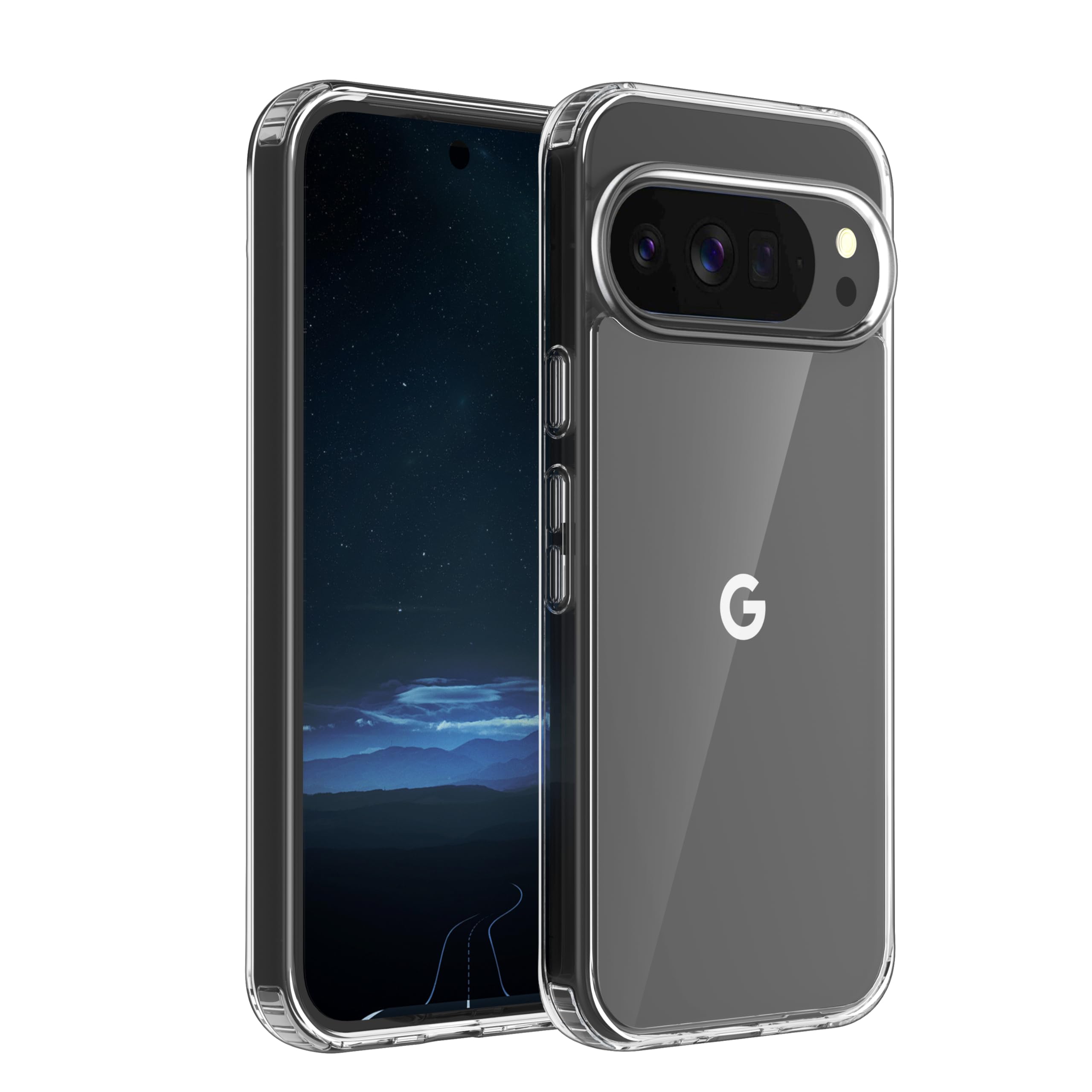 ONES for Google Pixel 10 Pro / 10 Slim Case Clear, PC + TPU Hybrid, Military-Grade Drop Gurad, Anti-Yellowing, Anti-Slip, Shockproof Silicone Hard Cover, Scratch Resistant, Transparent Case
