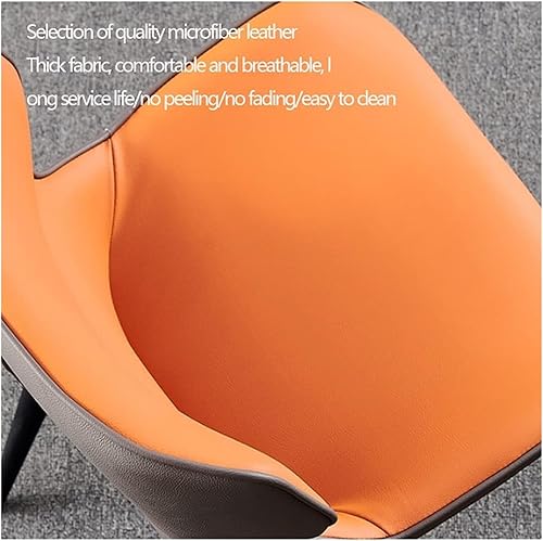 Miniatura 5 de Silla de oficina, silla de piel sintética con respaldo alto acolchado, asiento suave, sillas de comedor con sillas negras, patas para comedor y sala