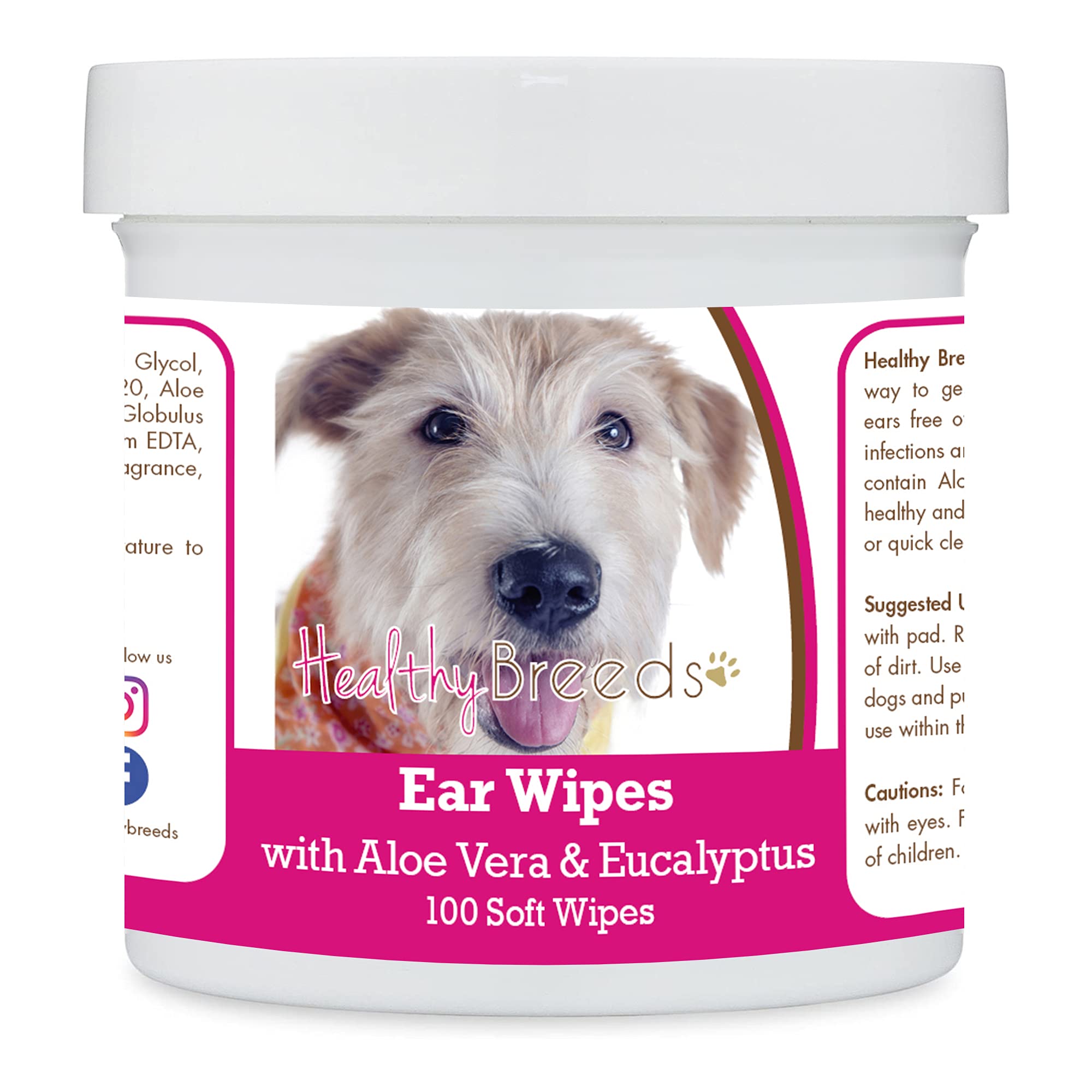 Healthy Breeds Glen of Imaal Terrier Ear Cleaning Wipes with Aloe &amp; Eucalyptus for Dogs 100 Count