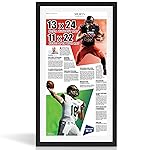 JupDec 11  22 Up to 13  24 Newspaper Frame, Premium Wood Display Case with Acrylic Panel, Wall Mount or Tabletop Stand, Perfect for Home & Office Decor, Ideal Gift for Collector, 1 Pack, White