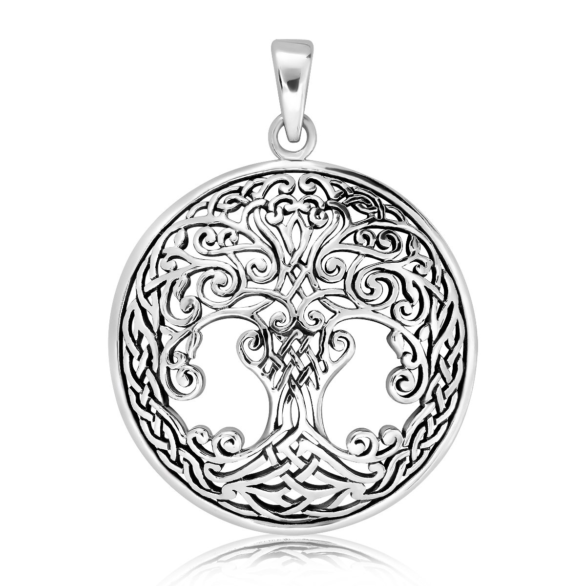WithLoveSilver De Plata De Ley 925 Celtic Nudos Árbol De Vida