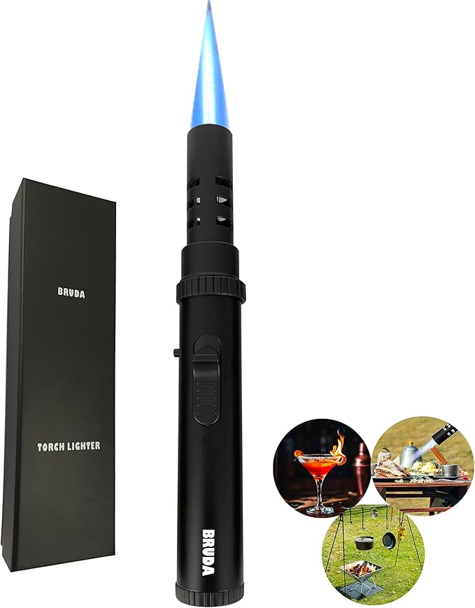 Amazon.com: Bruda Solid Metal Camping Torch Lighter, Butane Torch for ...