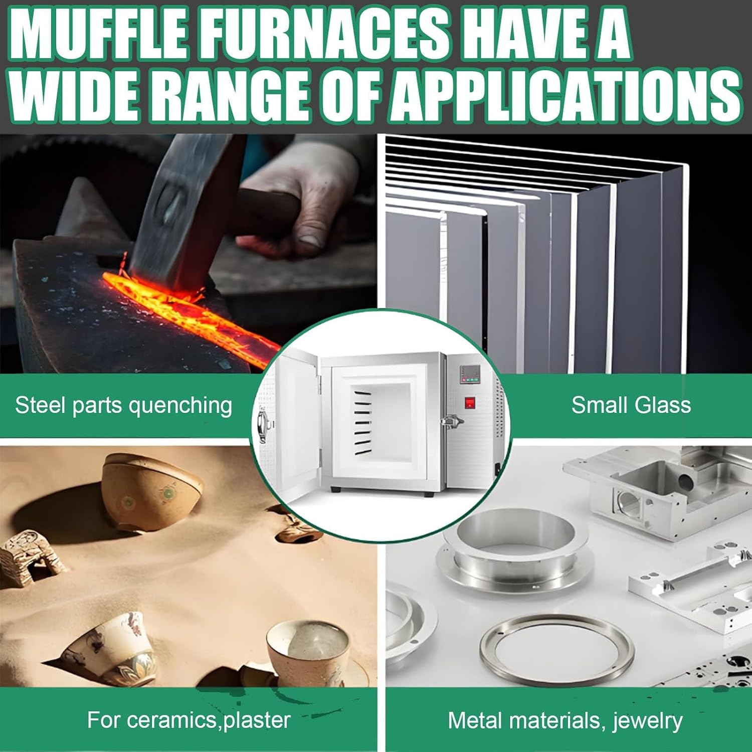Bench Top Melting Muffle Furnace,1500w Electric Kiln Pottery,Jewelry Casting Burnout Furnace Oven Kiln Machine,Digital Pid Control,for Jewelry Casting, Metal Clay Sintering & Pottery