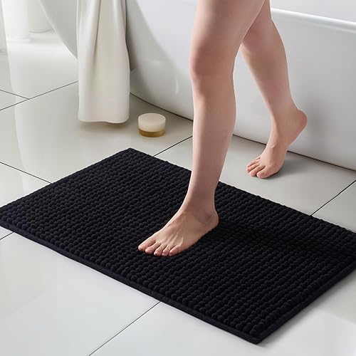 Miniatura 27 de FRESHMINT Alfombra de baño de felpilla Chunky Ombre 17"x24", pequeñas alfombras de baño suaves y absorbentes al agua para el piso del baño, gruesas