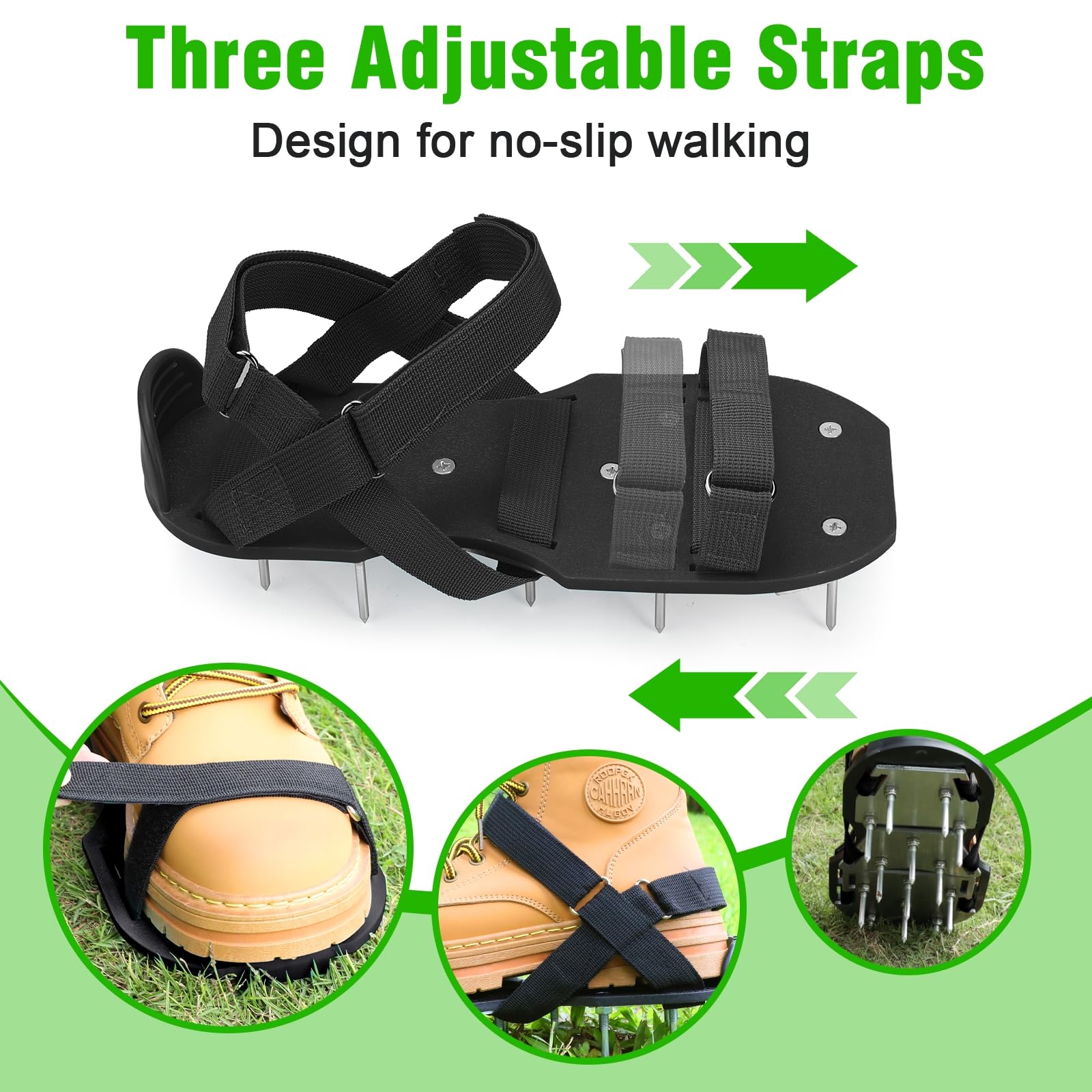 Rasenbelüfter Schuhe für Gras - Vormontierte Grasbelüfter Schuhe für Rasen - Bodenbelüfter Werkzeug für Belüftung Terrasse Garten Schwarz Kleine Größe