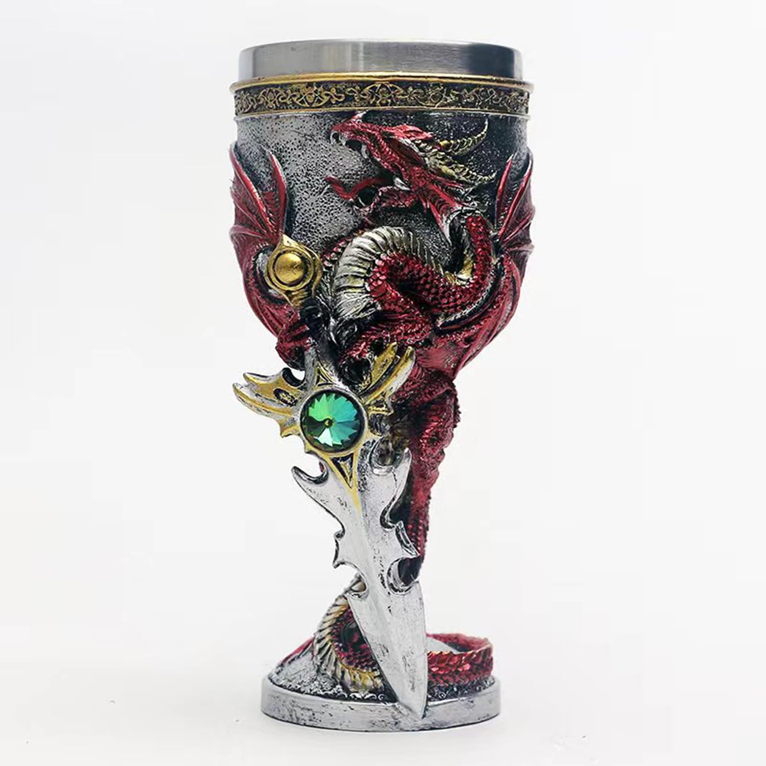 Medieval Red Dragon Sword Goblet 6.8