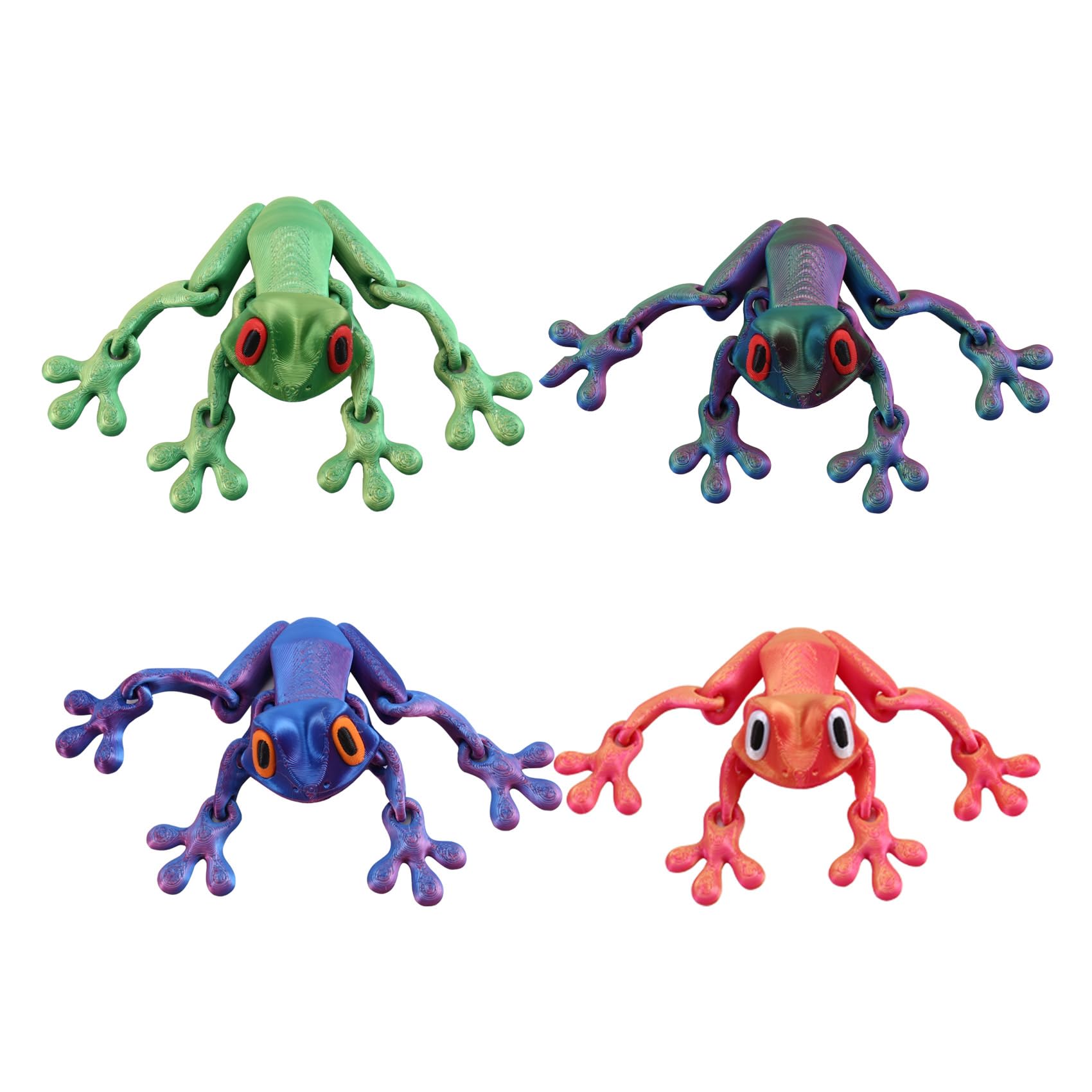 Hndhbfgrt Realistic 3D Printed Magnetic Frog Refrigerator Magnets-4 Pcs Funny Frogs for Fridge& Whiteboard Decoration