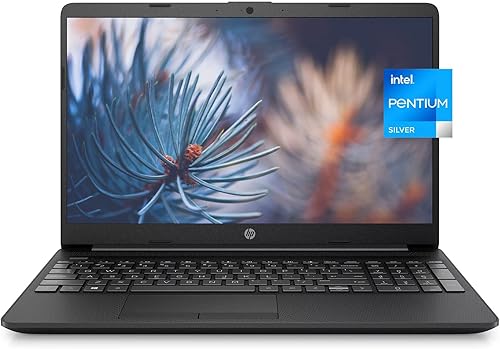 HP 2023 Laptop HD de 15.6 pulgadas, delgada y ligera, Intel Pentium Silver N5030 (4 núcleos, hasta 3.1 GHz), 8 GB de RAM, 256 GB SSD, teclado de