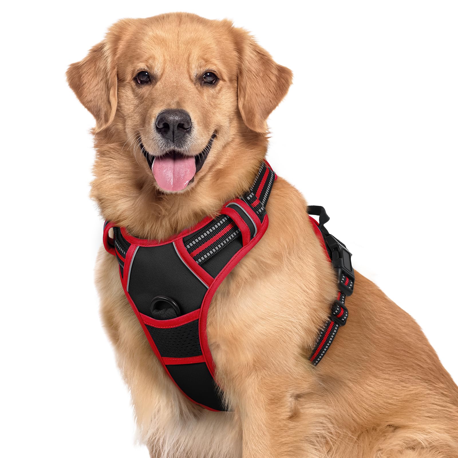 rabbitgoo Dog Harness Large Dog No Pull Pet Harness with 2 Leash Clips, Adjustable Soft Padded Pet Vest