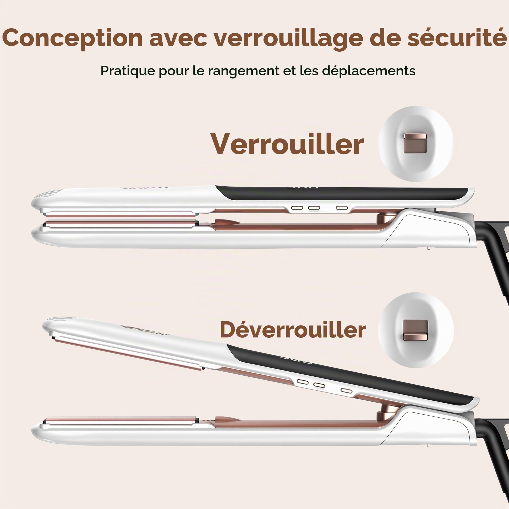 UKLISS Lisseur Cheveux 2 en 1, Fer à Lisser Céramique & Ionique
