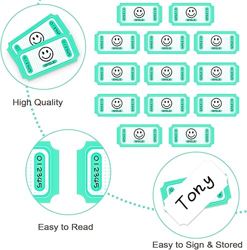 Miniatura 2 de Boletos para rifas de un solo rollo, boletos sonrientes para eventos, entradas, recompensas de clase, recaudación de fondos y premios Rollo de 1000