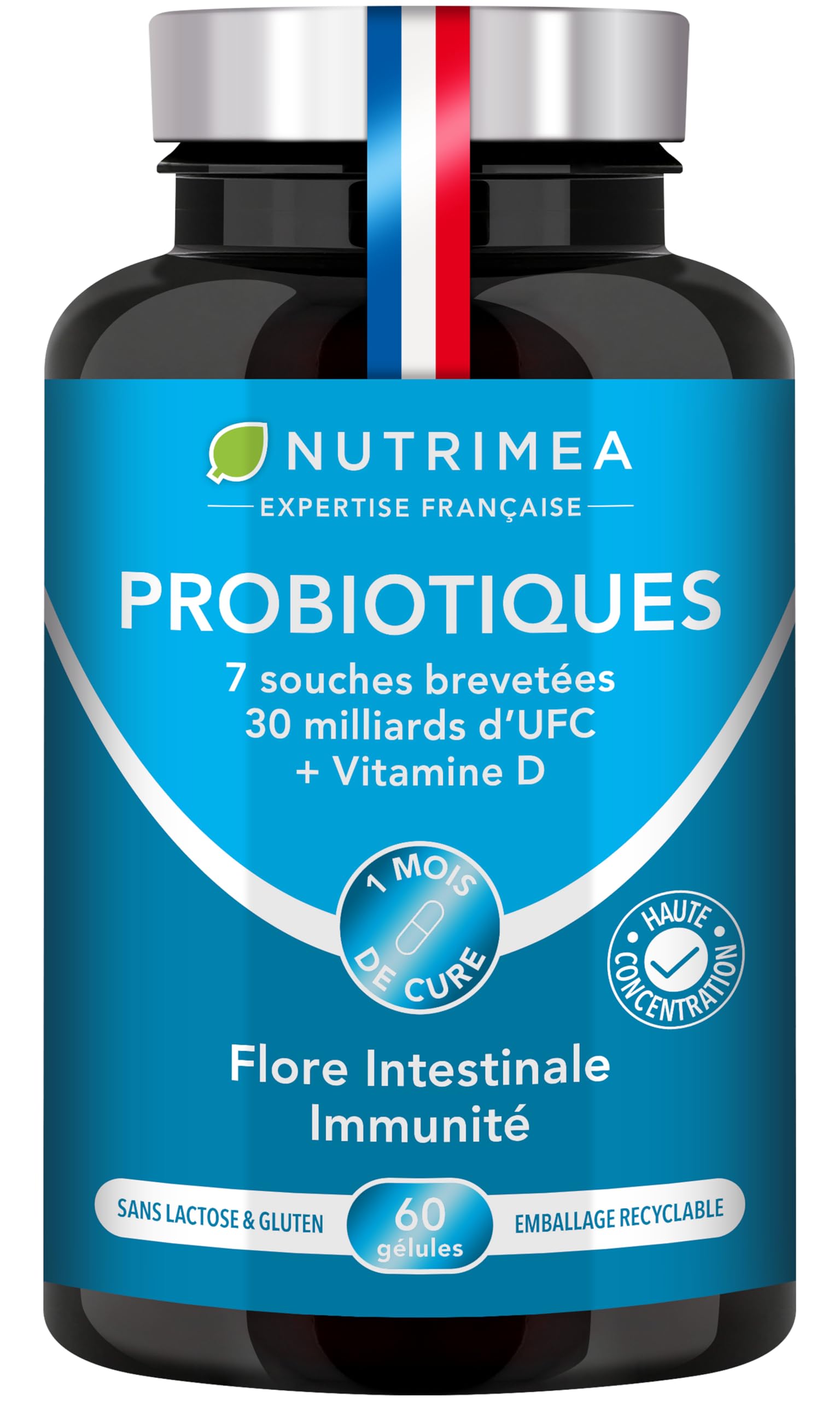 7 souches brevetées à 4,3 milliards d'UFC chacune — avec vitamine D ajoutée