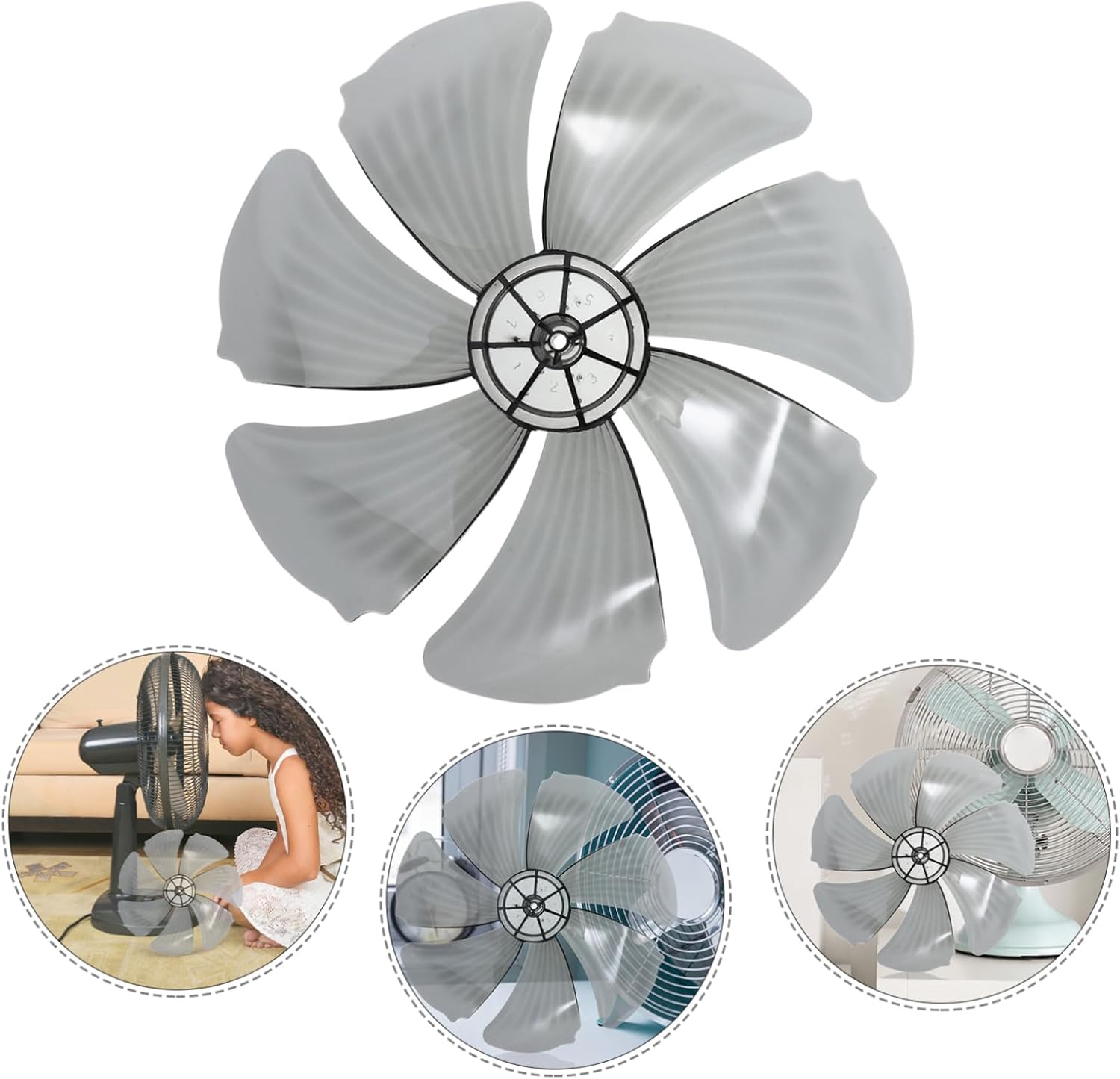 DECHOUS Fan Blades for Pedestal Table and Wall Fans Plastic Leaves for Electric Fans Quiet Operation Compatible with Various Fan Models