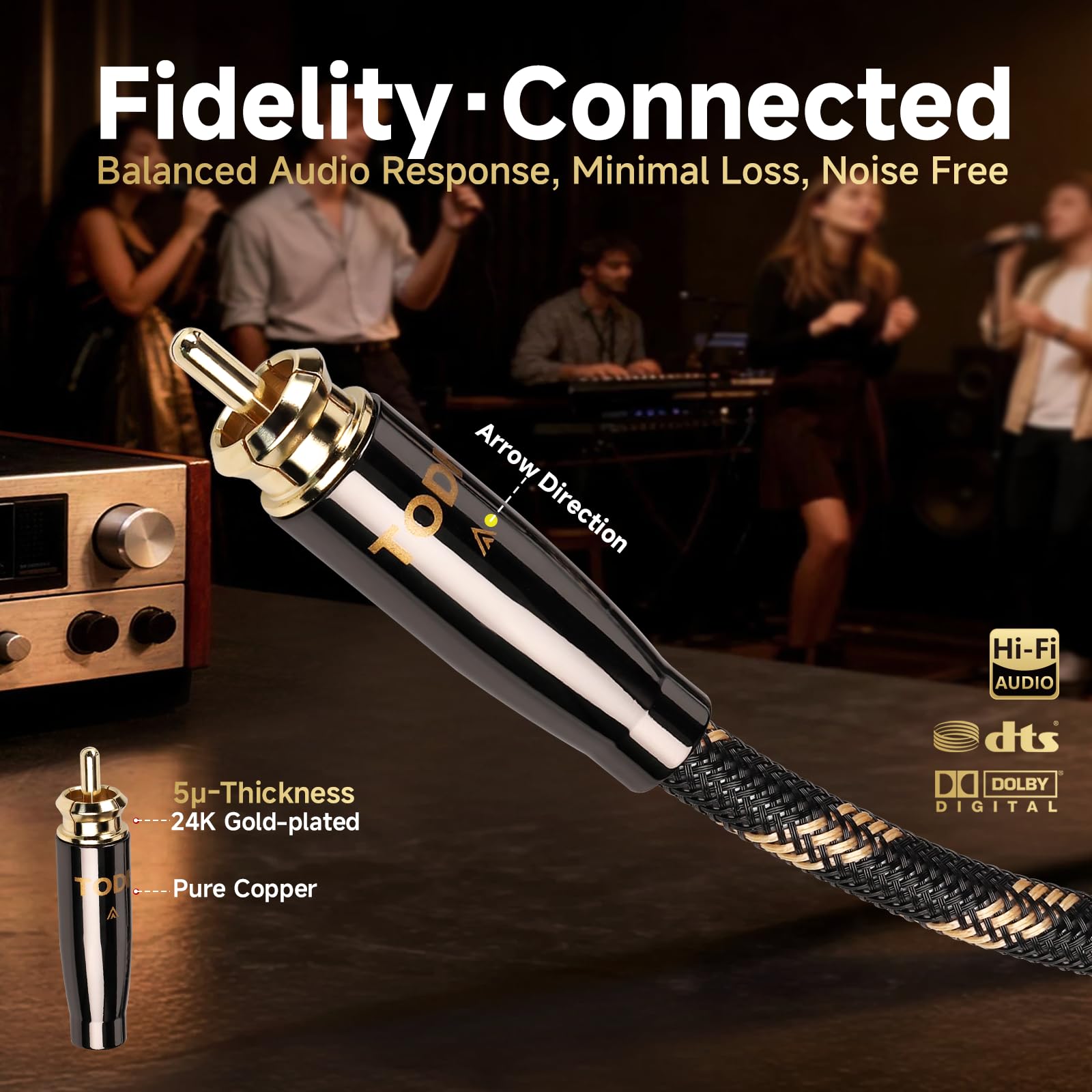 TODN 3m Digitales Coaxial Audio Kabel 75-Ohm Subwoofer Kabel Cinch RCA S/PDIF Koaxialkabel Für Heimkinos, Audiosysteme, Verstärker/HiFi