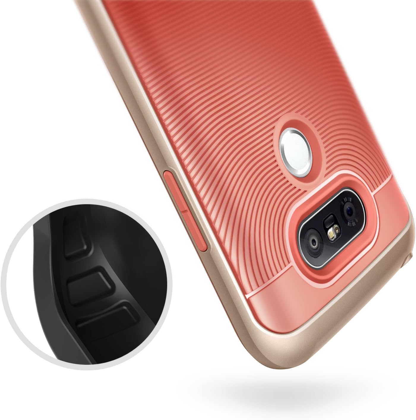 Caseology Wavelength for LG G5 Case (2016) - Stylish Grip Design - Coral Pink
