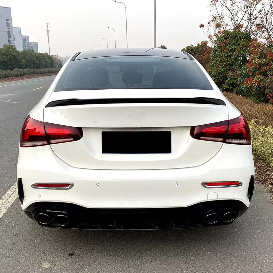 Tylny spoiler bagażnika samochodu dla Mercedes Benz A-Class W177 A180 A200 A35 2018-2023, tylne skrzydło spojlera dachowego pokrywa bagażnika skrzydła modyfikacja,B Carbon Fiber Look