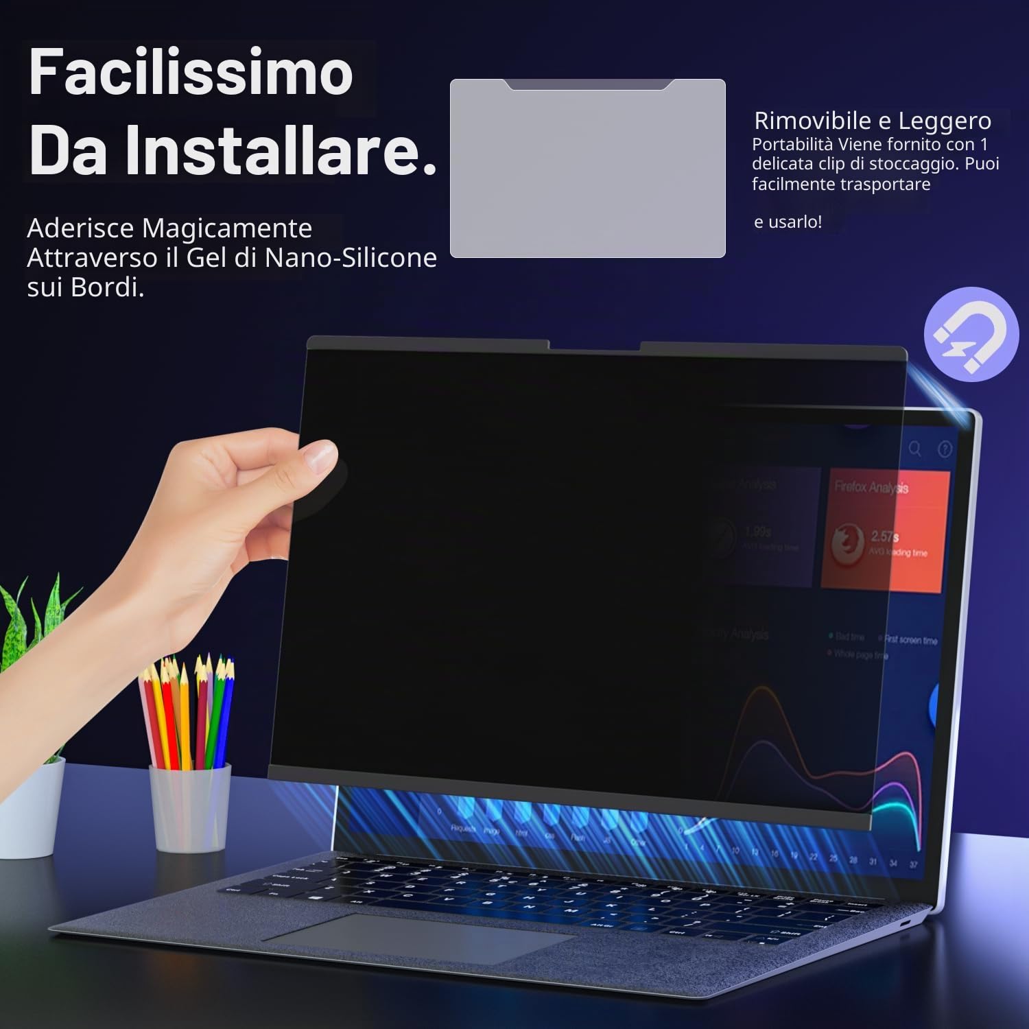 ZOEGAA Filtro Privacy da 15 pollici per Surface, Schermo Protettivo Magnetico Rimovibile per Surface Laptop 3/4/5