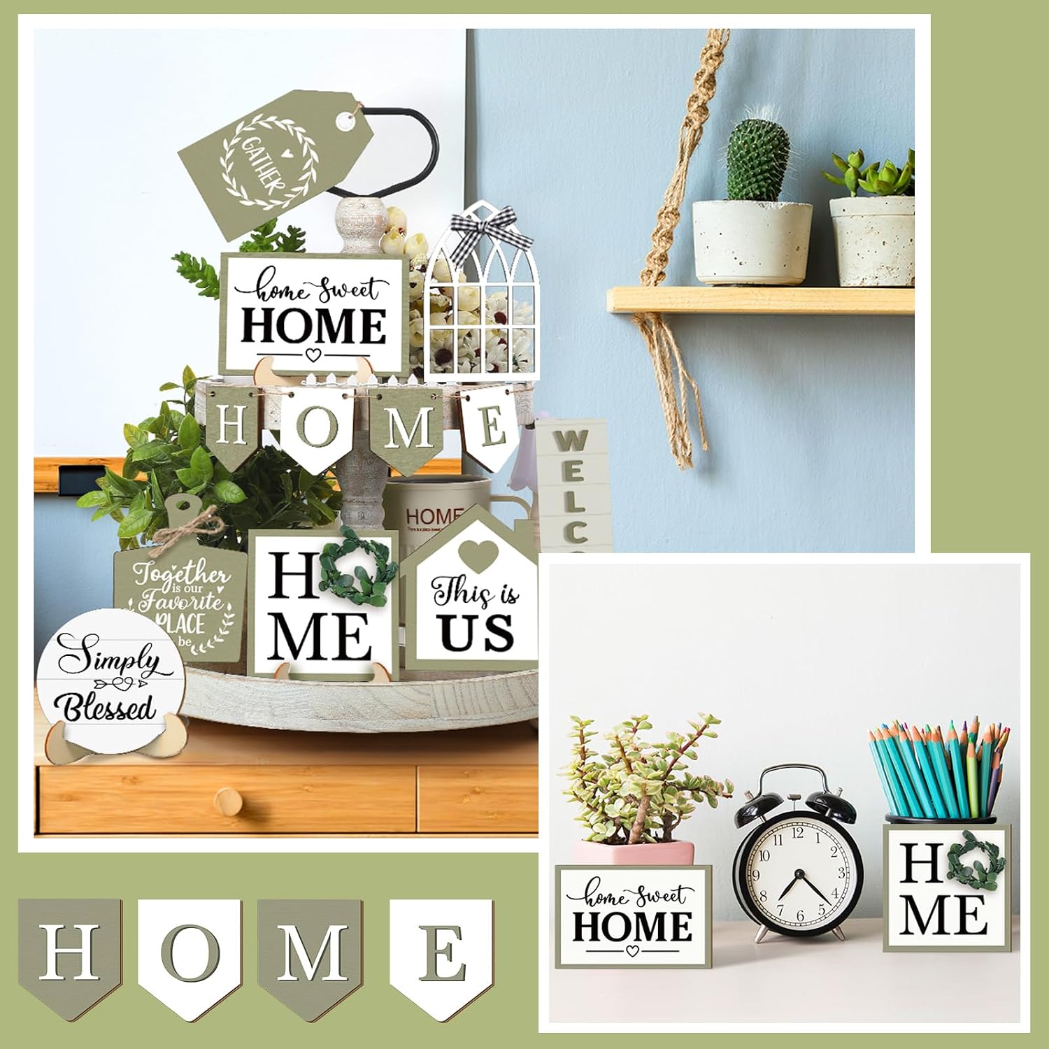 13 Home Tiered Tray Decor Farmhouse Tiered Tray Decorations Set