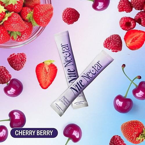 Miniatura 4 de Nite Nectar - Suplemento de glicinato de magnesio en polvo para promover el sueño, paquetes de mezcla de bebida Sleepy Mocktail con cereza ácida y