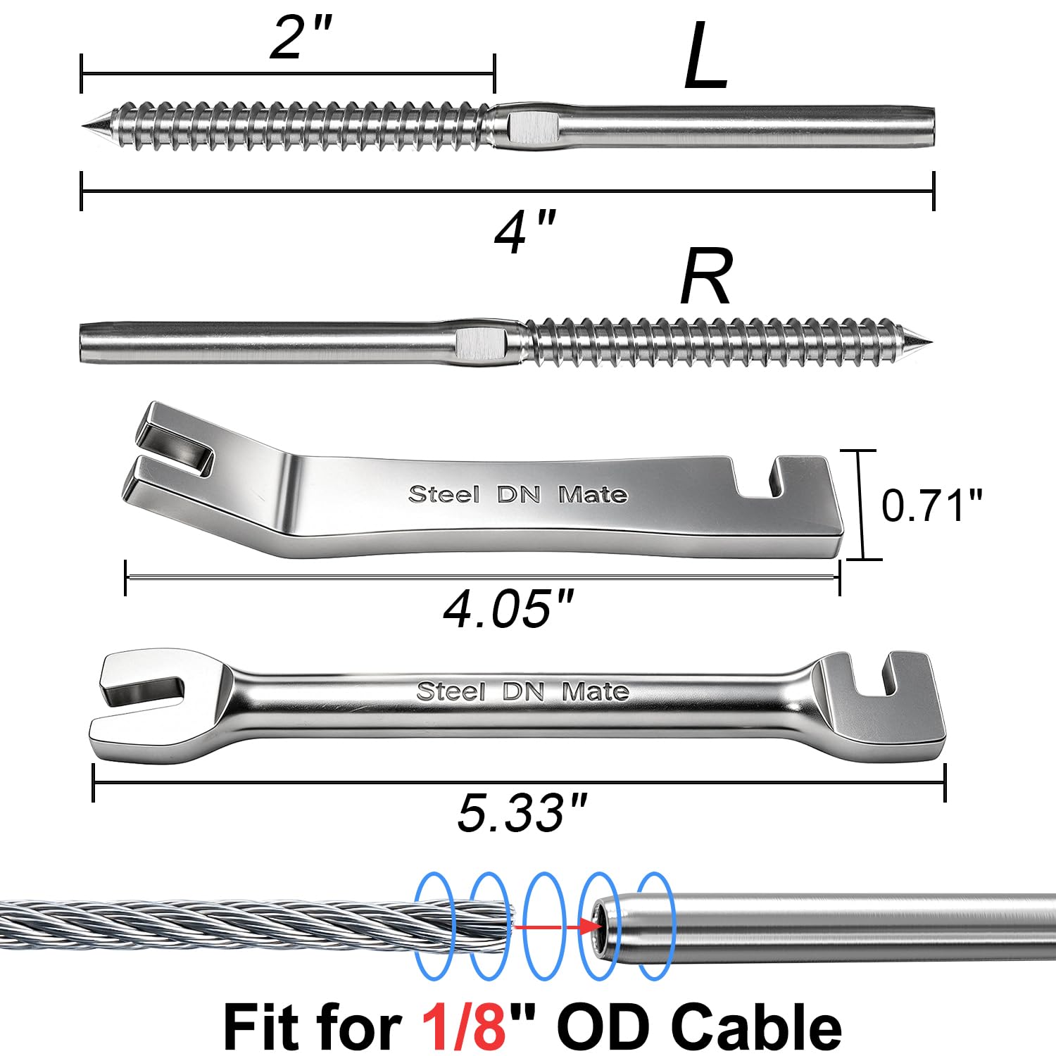 Lag Screws for Cable Railing - 60 Pack -2