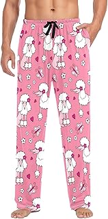 Pantalones de pijama para hombre, bonitos pantalones de dormir de algodón, color rosa caniche para hombre, cómodos ropa de descanso