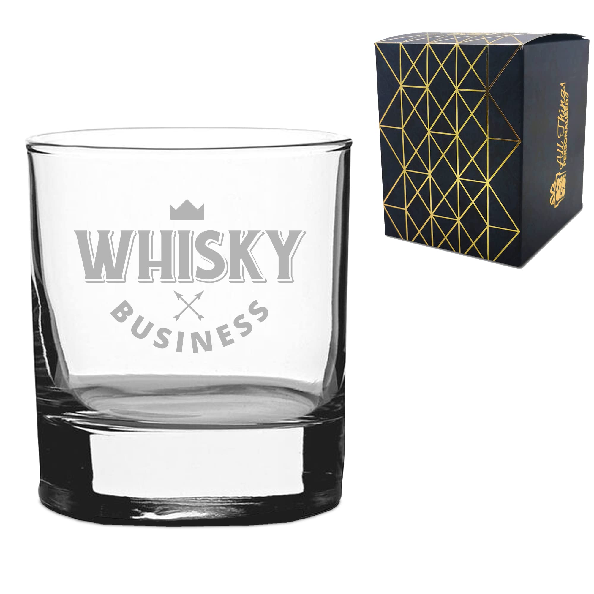 Novelty Engraved/Printed Whisky Glass - Whisky Business - Engraved