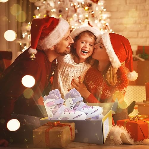 Miniatura 7 de Nattork Patines de ruedas para niños y niñas en 4 tamaños ajustables en cuatrimotos, el mejor regalo de cumpleaños para juguetes deportivos en