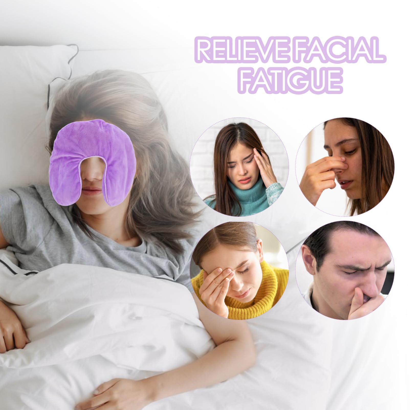 Maschera per Dormire Occhi Peso, Lavanda, Flanella | Impacchi Caldo Freddo per Seno Nasale e Viso, per Viaggio e Pisolini in Ufficio, Design Elegante