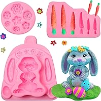 Vista 10 de Molde de silicona para fondant de conejo de Pascua, moldes de chocolate para decoración de pasteles, decoración de cupcakes, caramelo, azúcar, pasta