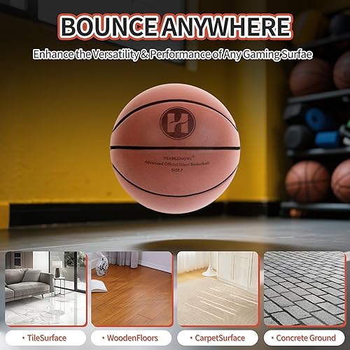 Miniatura 7 de Official Silent Basketball Size 7 (29.5"),Dribble Dream Upgraded Indoor Basketball & High Bounced Airless Ball Soundless for Quiet Dribbling and