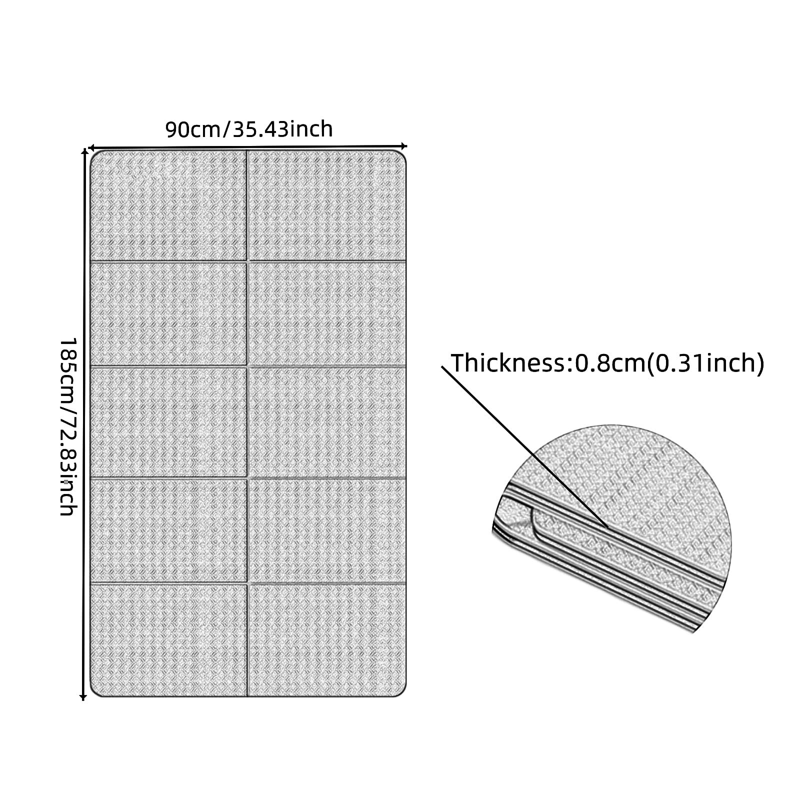 Esterilla de Yoga Plegable,Antideslizante CóModo Gimnasia Esterilla,Medio Ambiente Pilates Mat,MultipropóSito Ejercicio Colchoneta,para Entrenamiento,con Bolsa de Almacenamiento