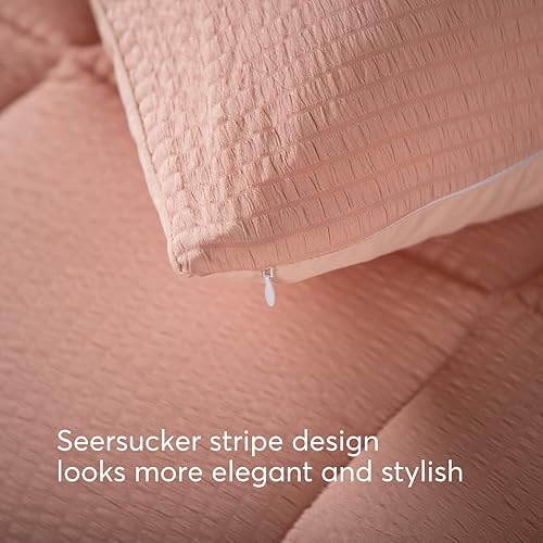 Miniatura 4 de KASENTEX Juego de edredón acolchado para todas las estaciones, tamaño Queen con 2 fundas de almohada, acogedor juego de cama de sirsaca suave
